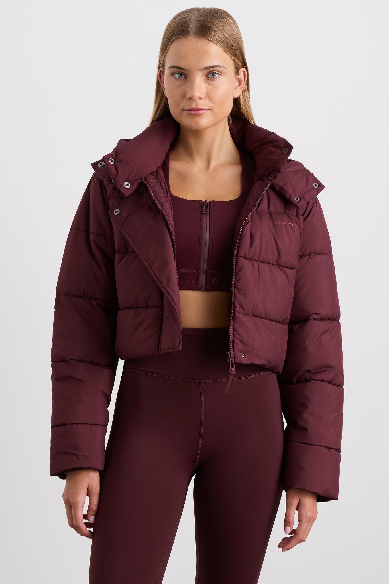 Hooded Cropped Faux Fur Puffer Jacket