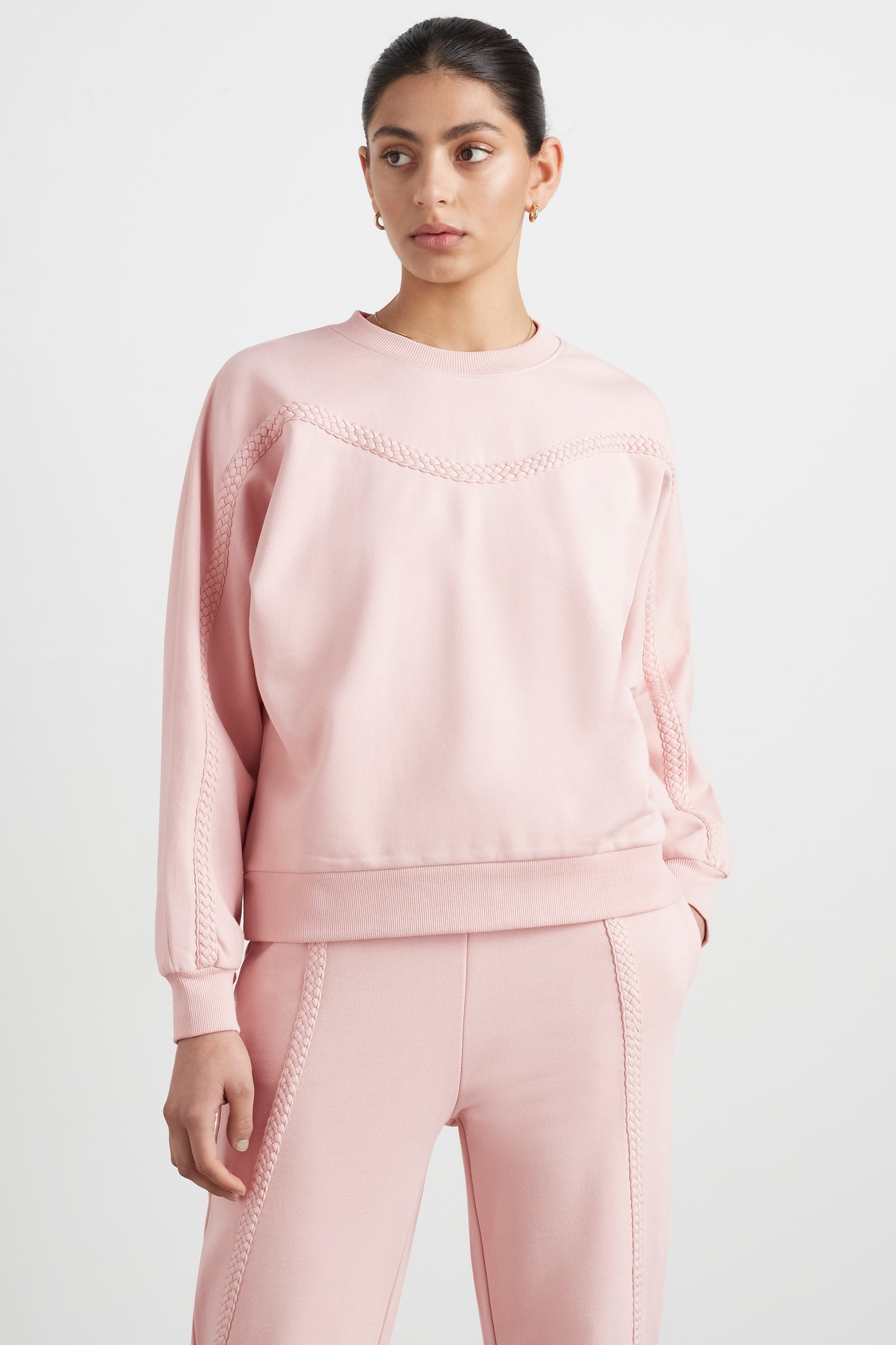 Braided Crew Jumper 401 | Blush | AJE ATHLETICA – AJE ATHLETICA ROW