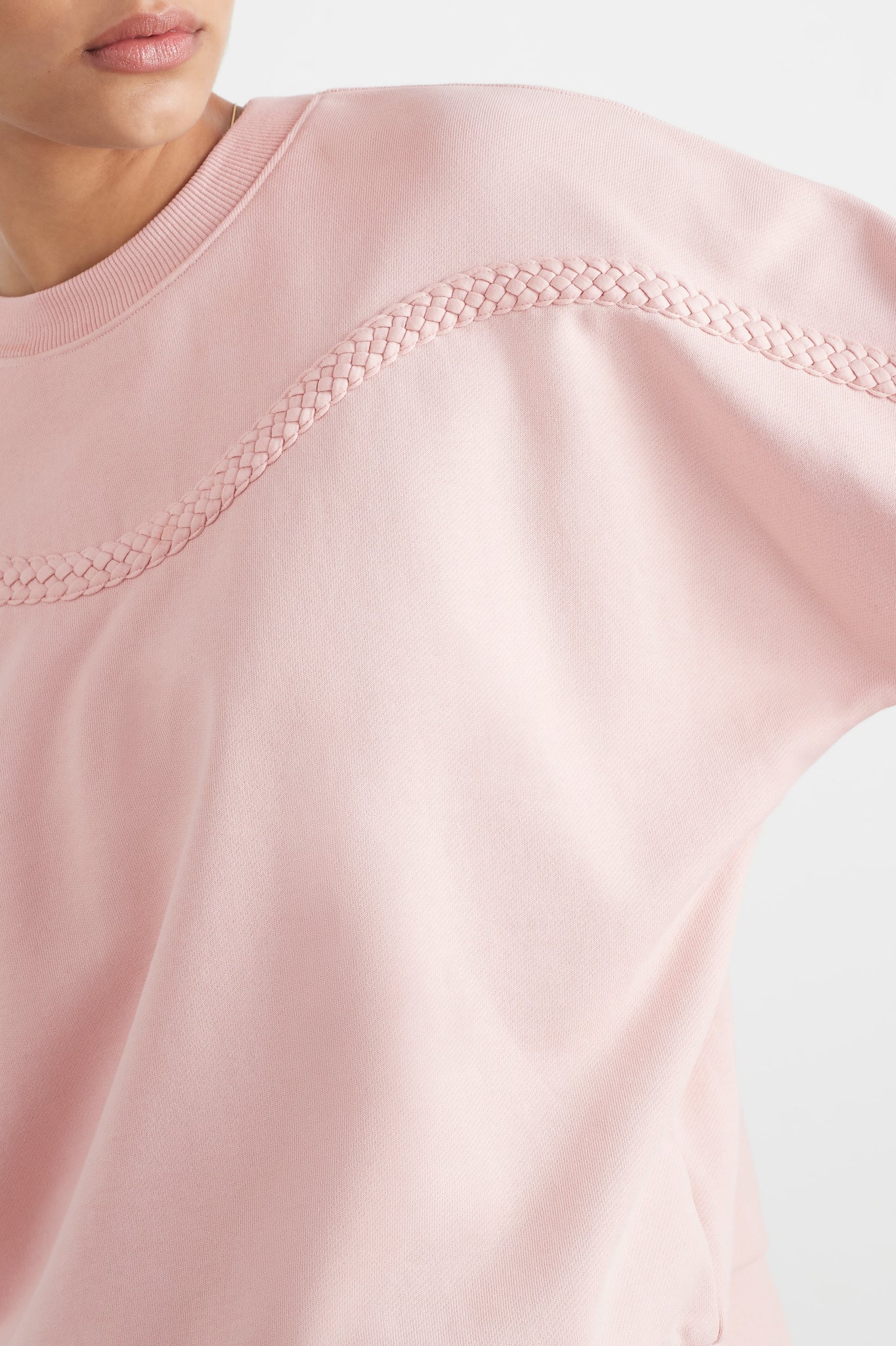 Braided Crew Jumper 401 | Blush | AJE ATHLETICA – AJE ATHLETICA ROW